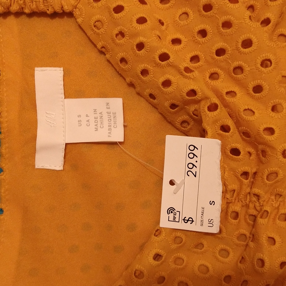 H&M mustard short top Sz S - Picture 7 of 8